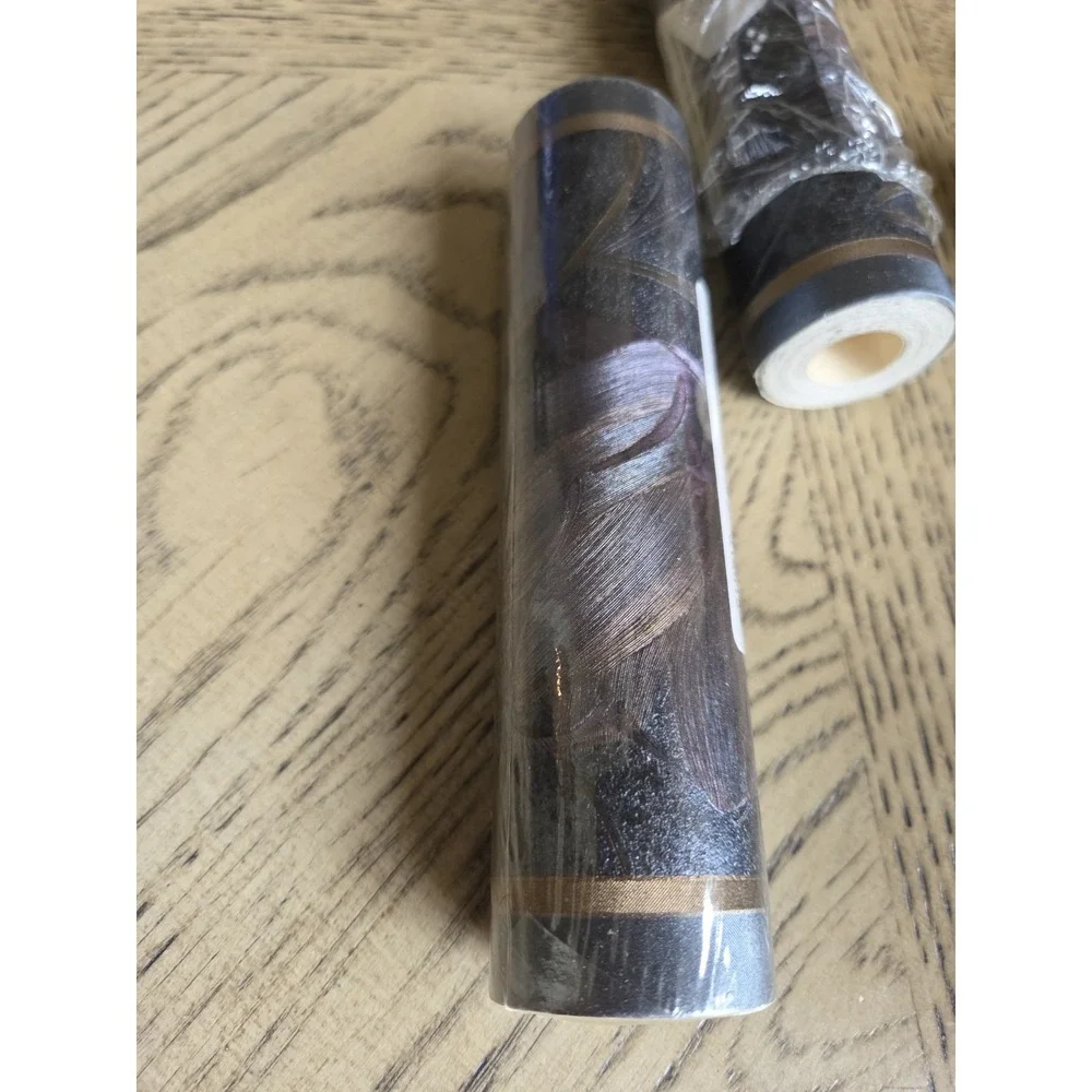 Imperial Wallpaper Border Lot Of 3 Black Purple Shiny NOS New #WB4098 Floral